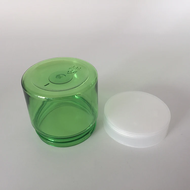 Wholesale hot sale empty 50ml PET plastic green colour cosmetic pot jar container, 50g green jar for cosmetic cream, travel use