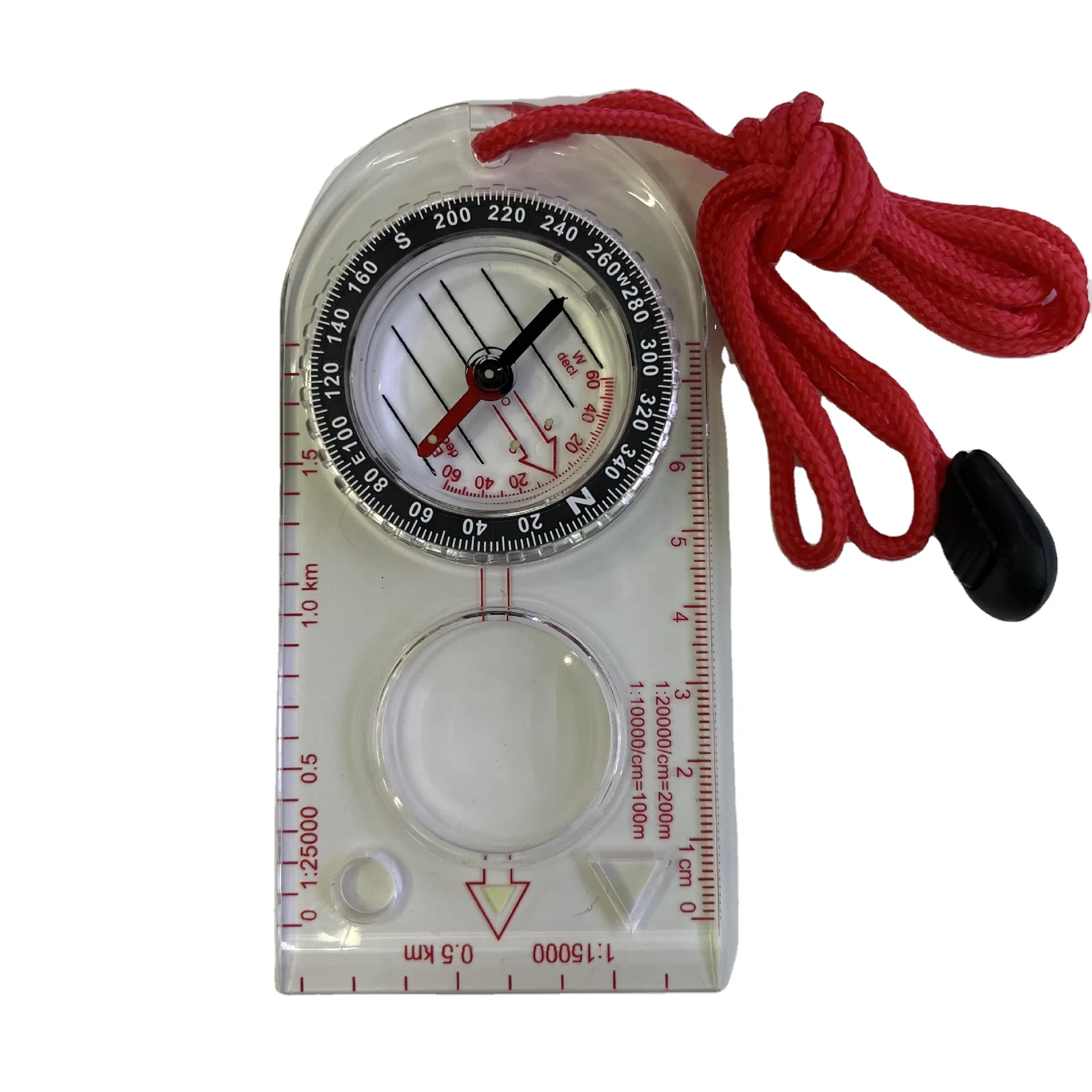 Best Seller outdoor multifunctional Transparent Compass Magnifier Map Scale Compass for Students