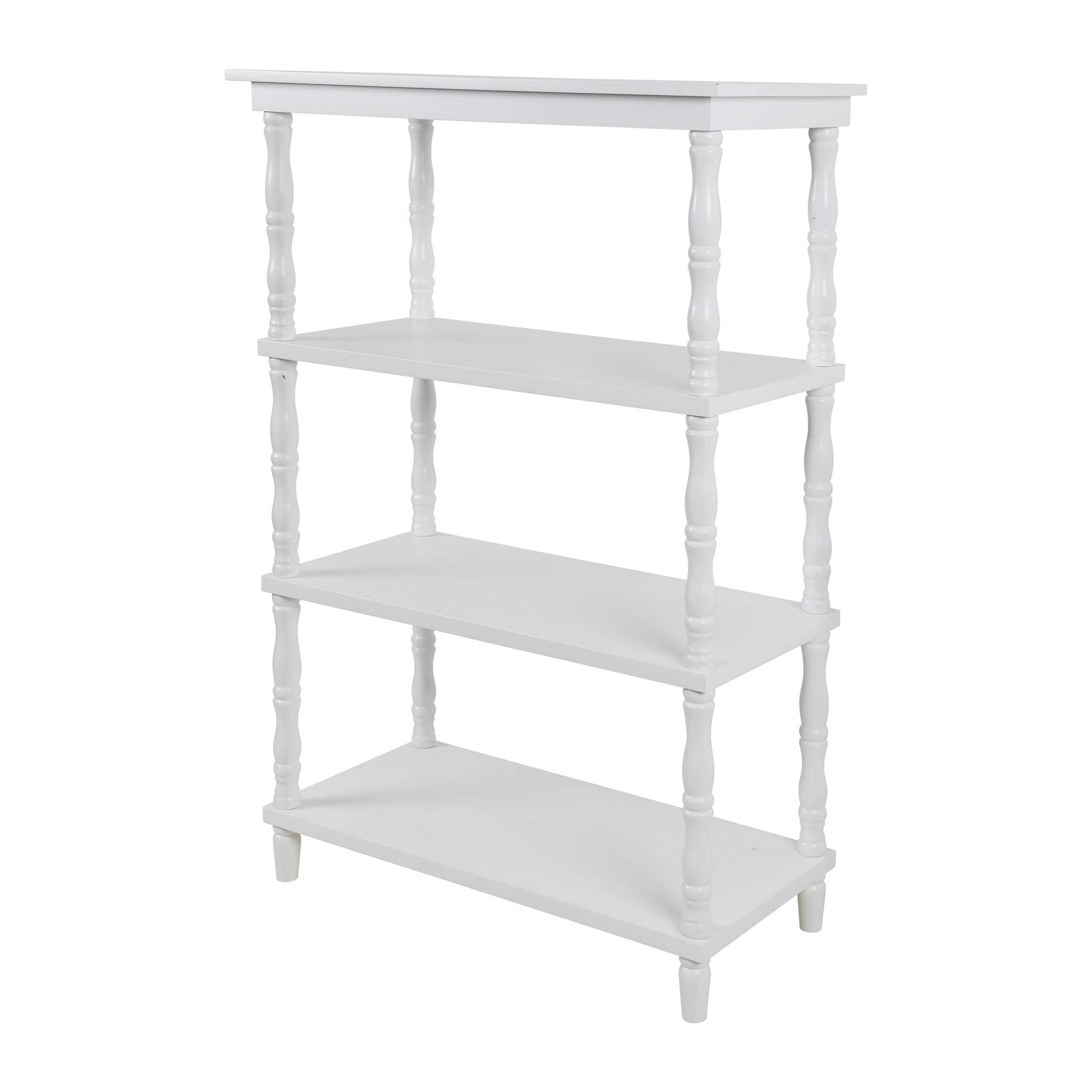 Modern style open four-storey white wooden display rack, can be used as a cabinet or dining cabinet
