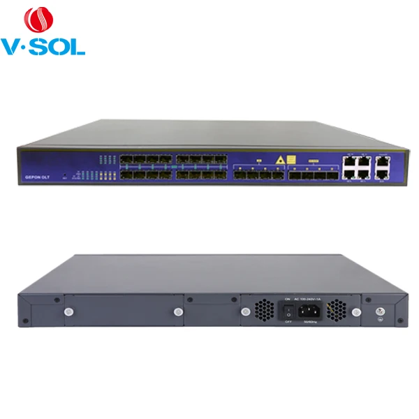 GEPON 16pon порты 4 * GE 8 * SFP EPON OLT Поддержка двойной питание