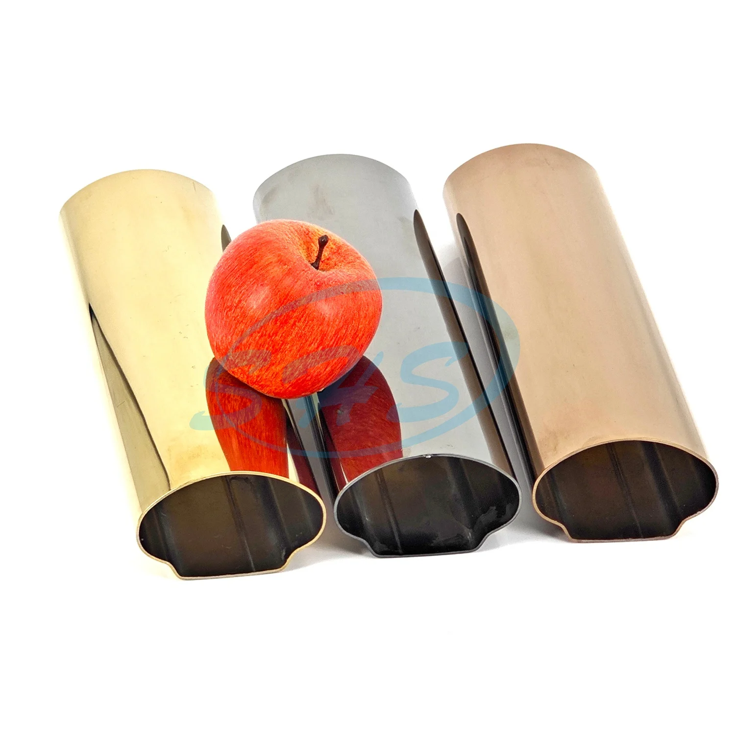AISI 201 304 316L stainless special shaped pipes with mirror & golden black rose golden PVD plated Tube for Balustrade Handrail