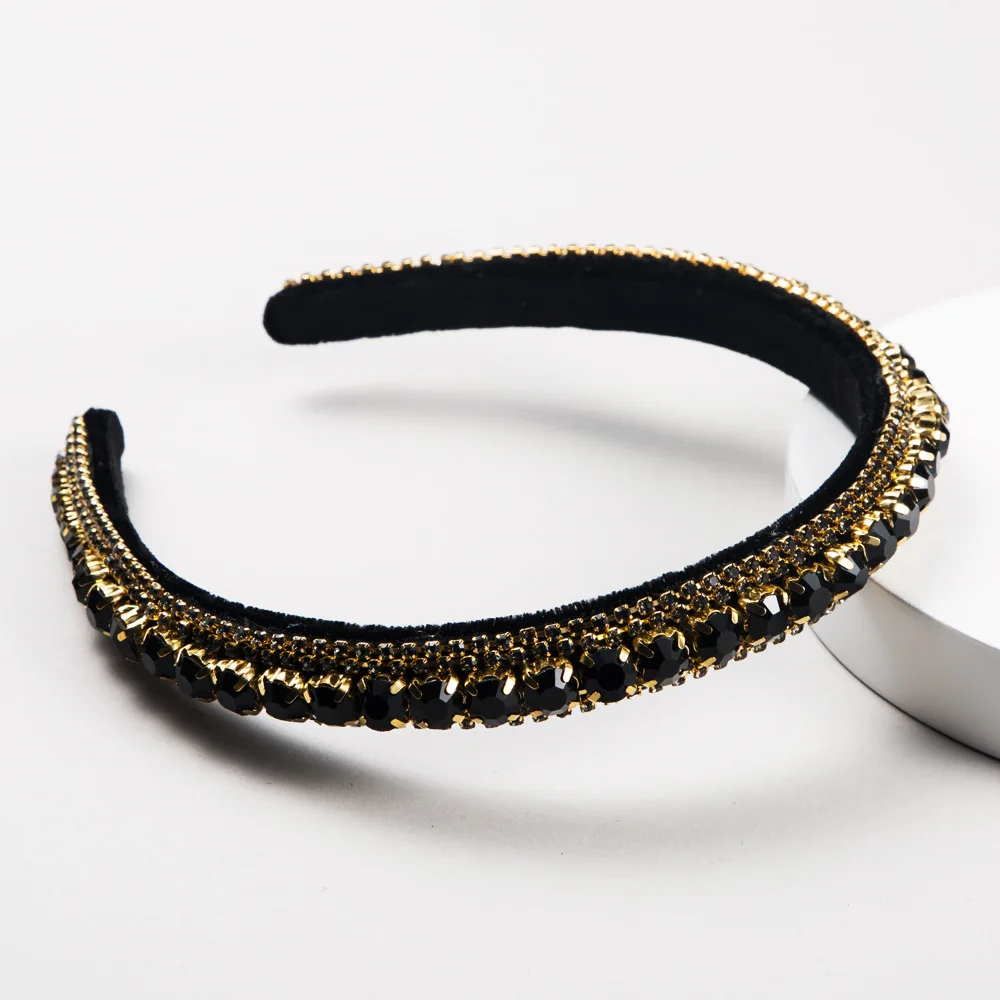 New European And American Fashionable Full Crystal Velvet Headband For Women