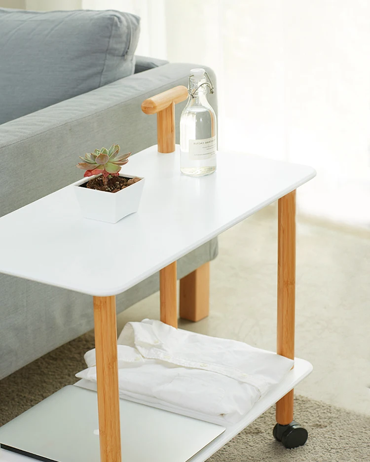 
Custom Bamboo and wooden Kitchen Trolley with Wheels and Handle 