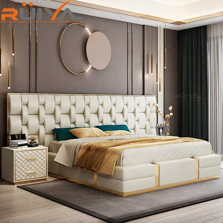 luxury italian bedroom set furniture king size modern bed frames big headboard luxury wooden bed