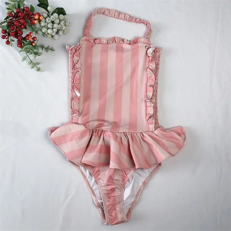 Lam pattern fabric  elegant ballet style bottom little baby girls modeling bathing suits for girls