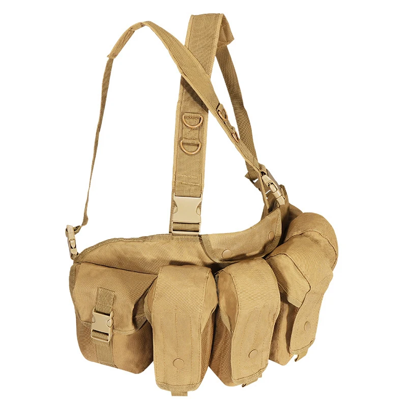 Tactical Pouch with Belt Front-bag for Men Vest Rig Chest Bag with Adjustable Shoulder Strap