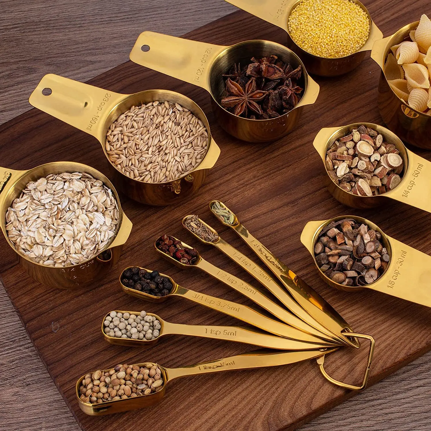 KLP espresso Cups and Spoons tea Set 18/8 Stainless Steel bee measuring spoon