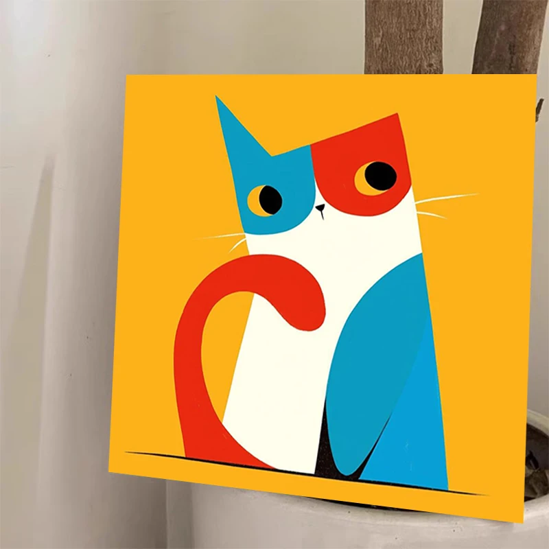Высококачественная Красочная картина для кошек по ном набор масляных картин животных «Diy» холст цифровая живопись 40x50 см