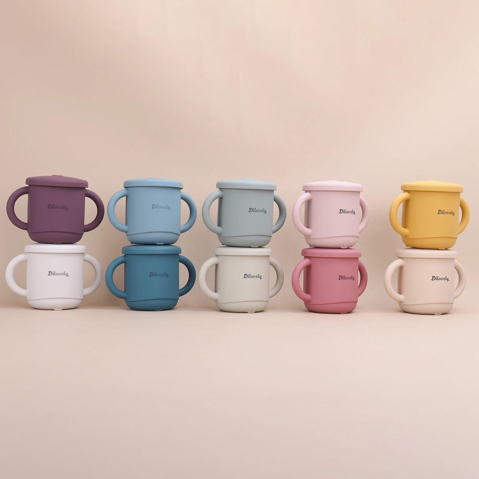 Eco friendly Bpa Free kid sippy cups baby straw cup silicone training cup with lid