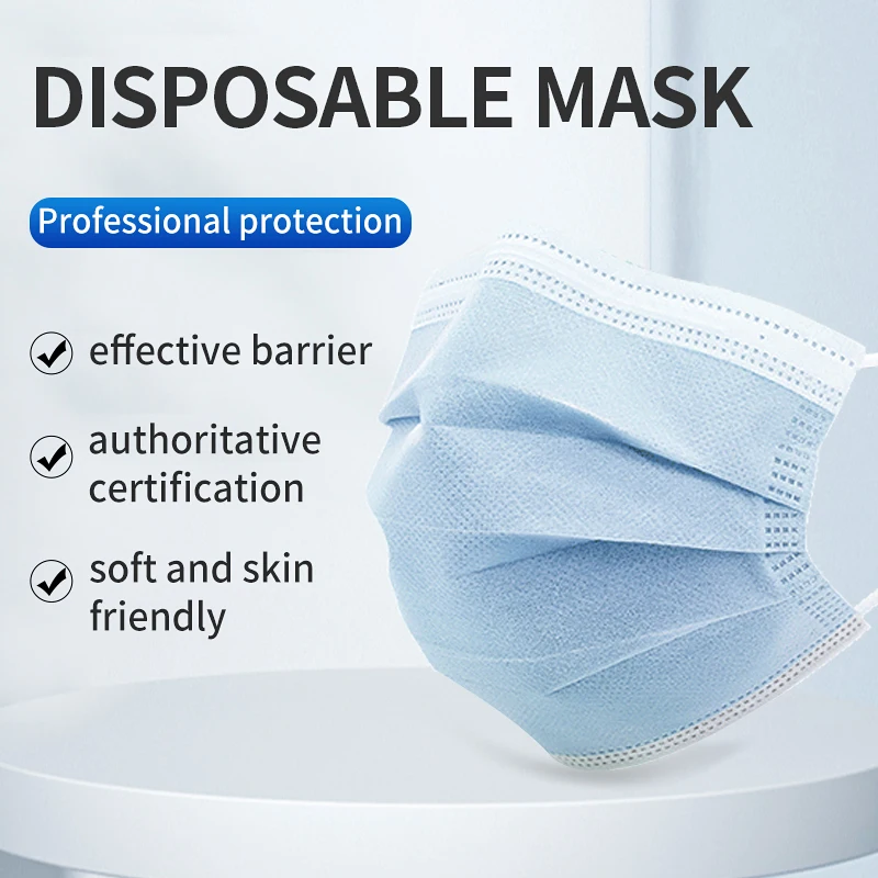 Non Woven Masker 3ply Facemask Blue Customized Surgical Disposable Medical Masks Face Mask