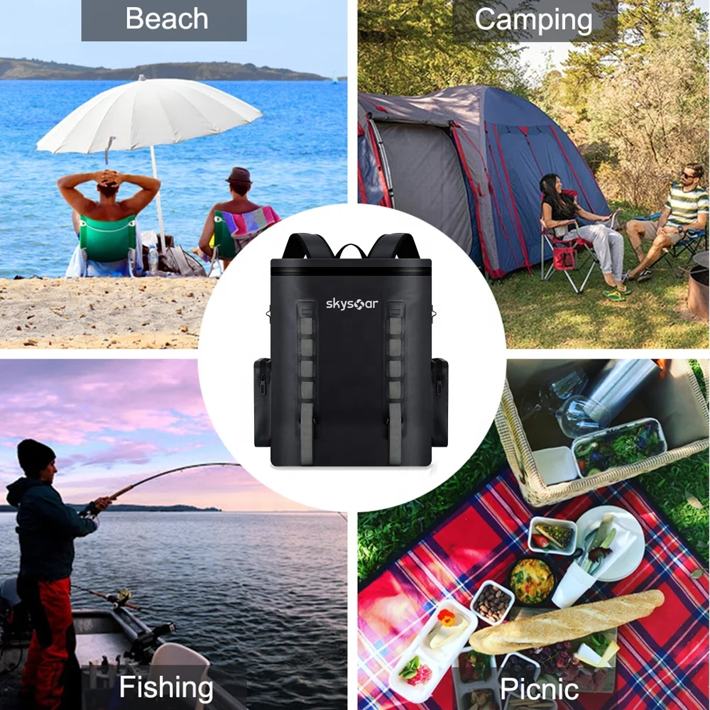 Factory ECO Friendly TPU Tarpaulin Leakproof Waterproof Cooler Bag Dry Bag Thermal Insulated Beer Food Delivery Cooler Backpack