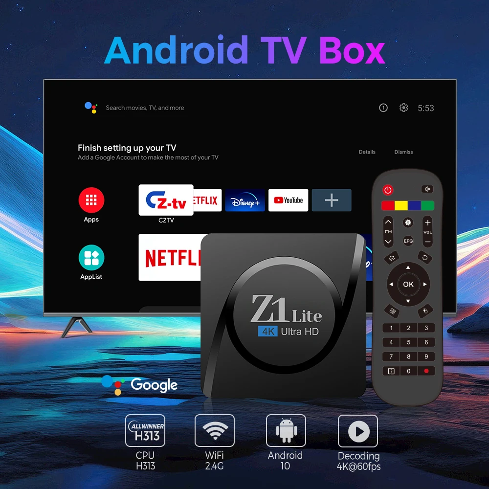 Low price 4K IPTV Android tv Box Z1 Lite Allwinner H313 4K Tv Box 2+16GB Smart OTT  TV BOX  Dual wifi with IR Remote Player