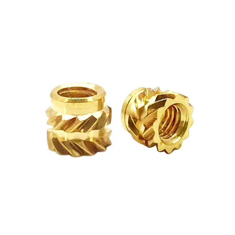 Dongguan high quality factory customized M2 M3 M4 M5 M6 M8 M10 brass nut knurled threaded insert nuts for plastic