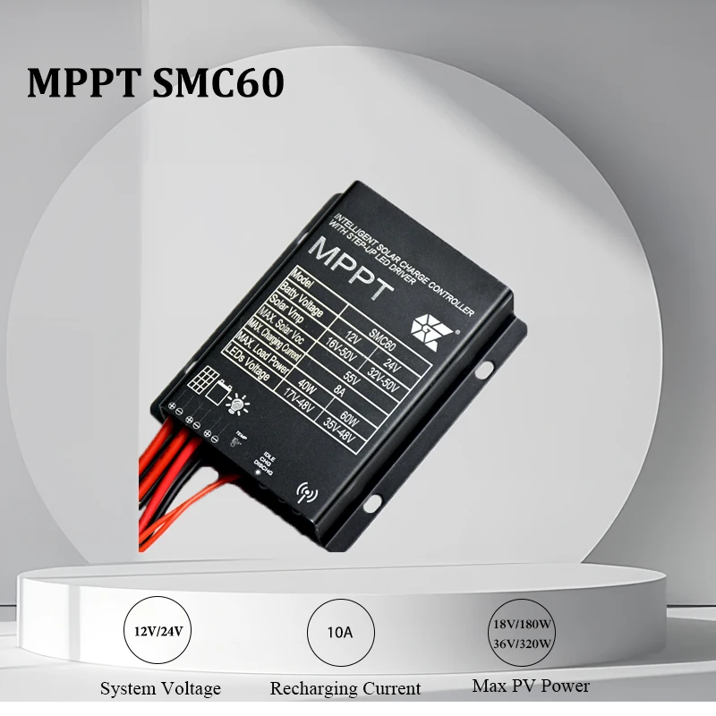 10A 15A 10A Street Solar Lights Controller Solar Powered Controller Solar Charge Controller 12V 24V IP68 SMC60