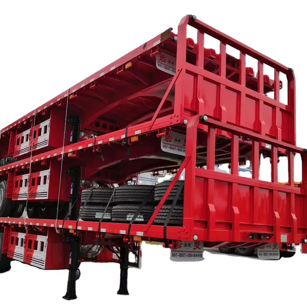 OYJD Truck Promotion flatbed trailer car trailer 4x4 steel 16 ft low flatbed transport semi-trailer