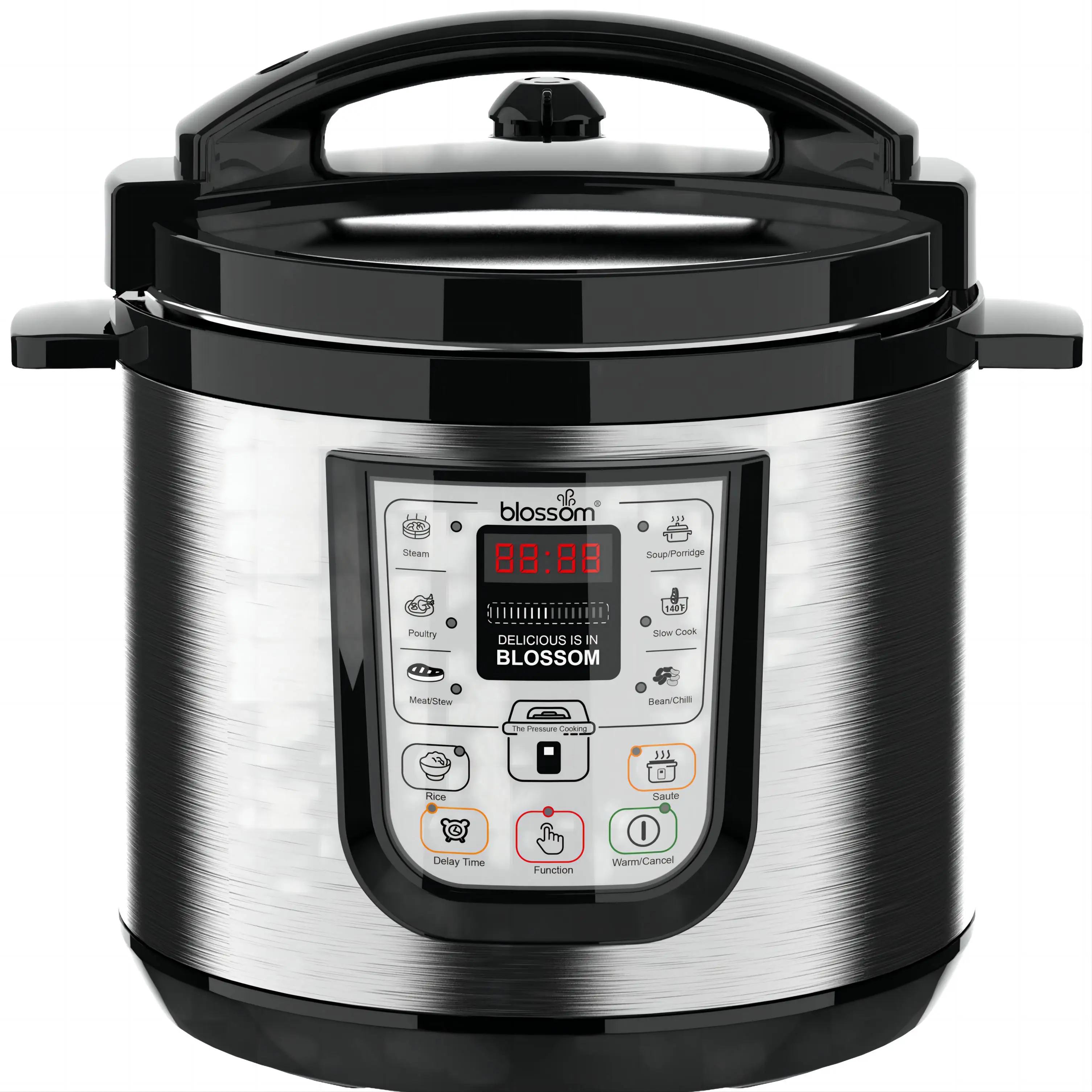 8-in-1 6L 110V Electric Pressure Cooker Freon-Free Stainless Steel Kitchen Appliance with Intelligent Features