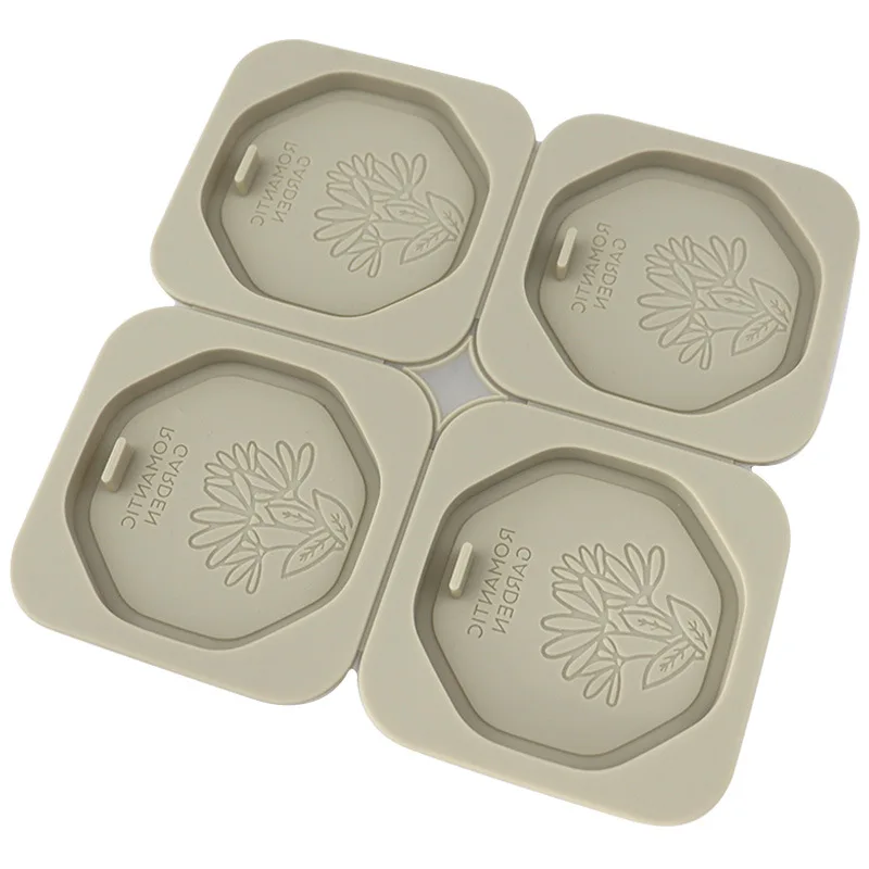 DIY Handmade Octagon Gypsum Silicone Mold Wholesale Wax Sachet Molds 3D Scented Wax Tablets Molds for Soap Candle Crafts Making