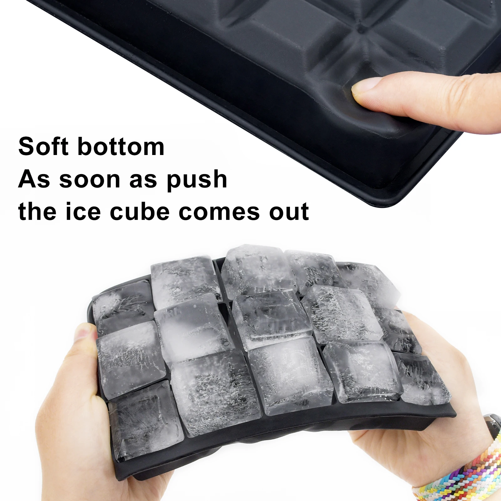 Custom Frozen Cooler Home DIY Reusable Easy Release Maker 15 Cavity Durable Food Ice Cube Tray Mold Silicone