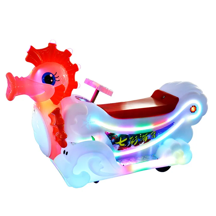 2022 Blow bubbles earn money other amusement park products battery operated kids car seahorse ride on car