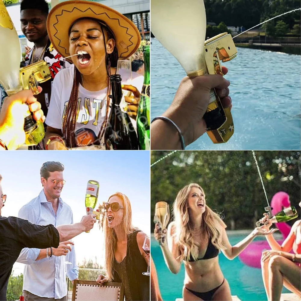 Hot sale Metal material champagne wine bottle beer dispenser sprayer gun