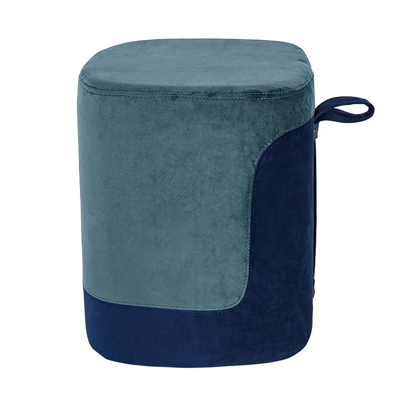 USA warehouse direct ship Modern living room furniture fabric square side velvet Ottoman stool