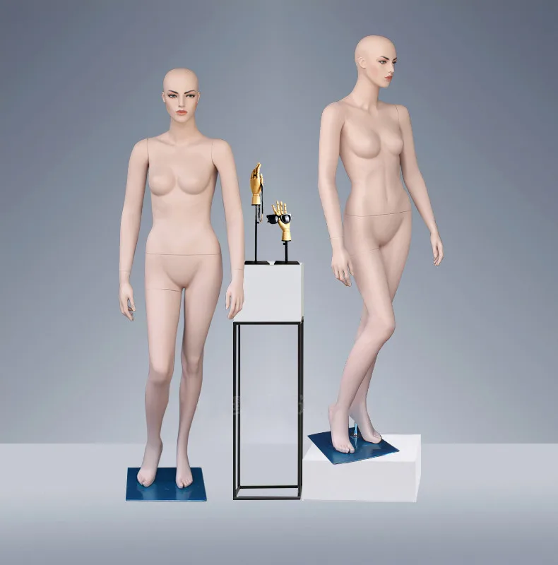 Mannequins Full-body Female Body Mannequin Full with Arms Realistic Display Head Turns Form Glossy Fiberglass Hips