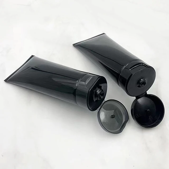 Hengjian 100g 200g Black Face Cleanser Plastic Cosmetic Makeup Tube Packaging For Hair Conditional And Body Lotion Eye Cream
