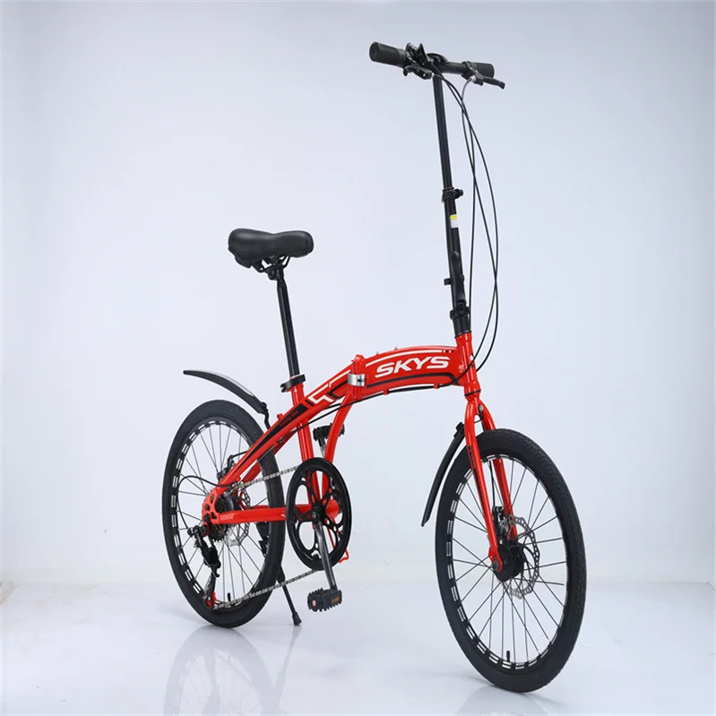 Carbon disc brake variable speed folding bicycle adult riding aluminum alloy/high carbon steel customized frame models