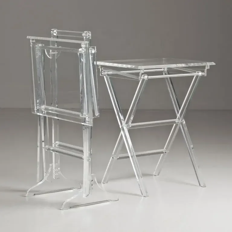 Fancy custom modern simply style plexiglass side table square shape clear folding acrylic side table coffee table