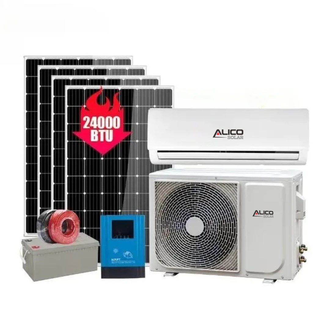 New product DC air conditioning off grid solar air conditioner 9000btu 12000btu 18000btu with batteries For home use