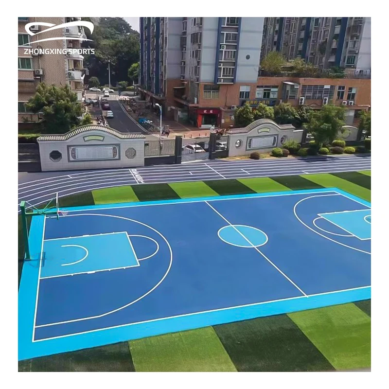 Wet Pour Pu Silicon And Acrylic Cushion Sport Floor Basketball Tennis Volleyball Court Spu Rubber Silicon Pu Materials
