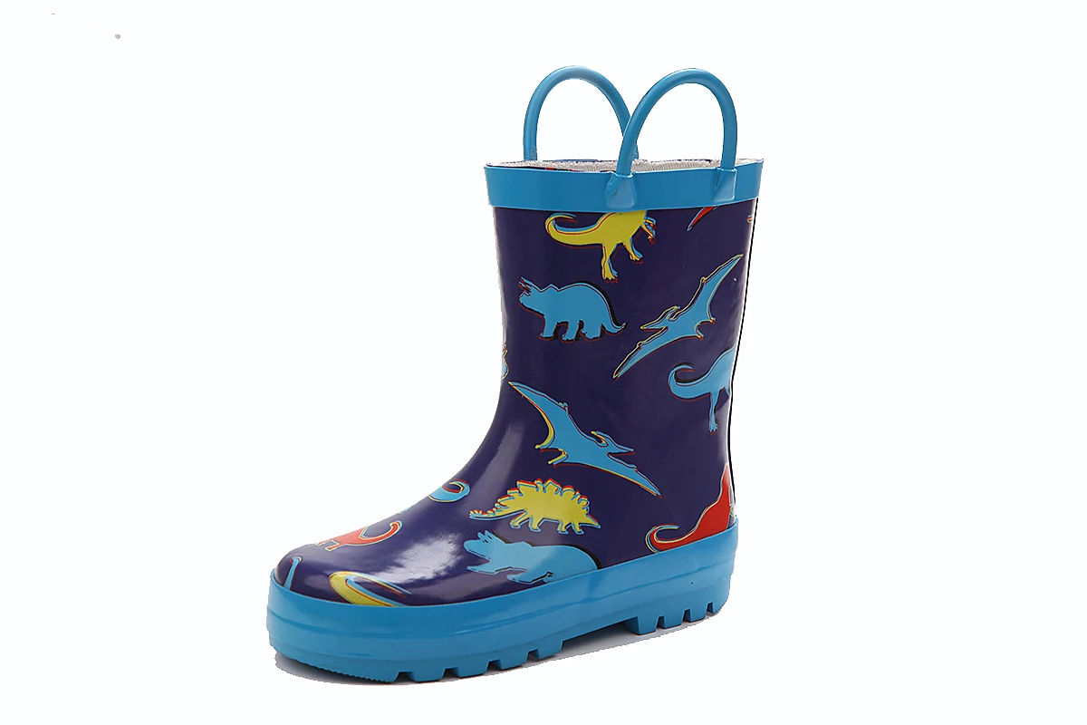 wholesale children pink girl printing rubber rain wellington gum boots for cowboy