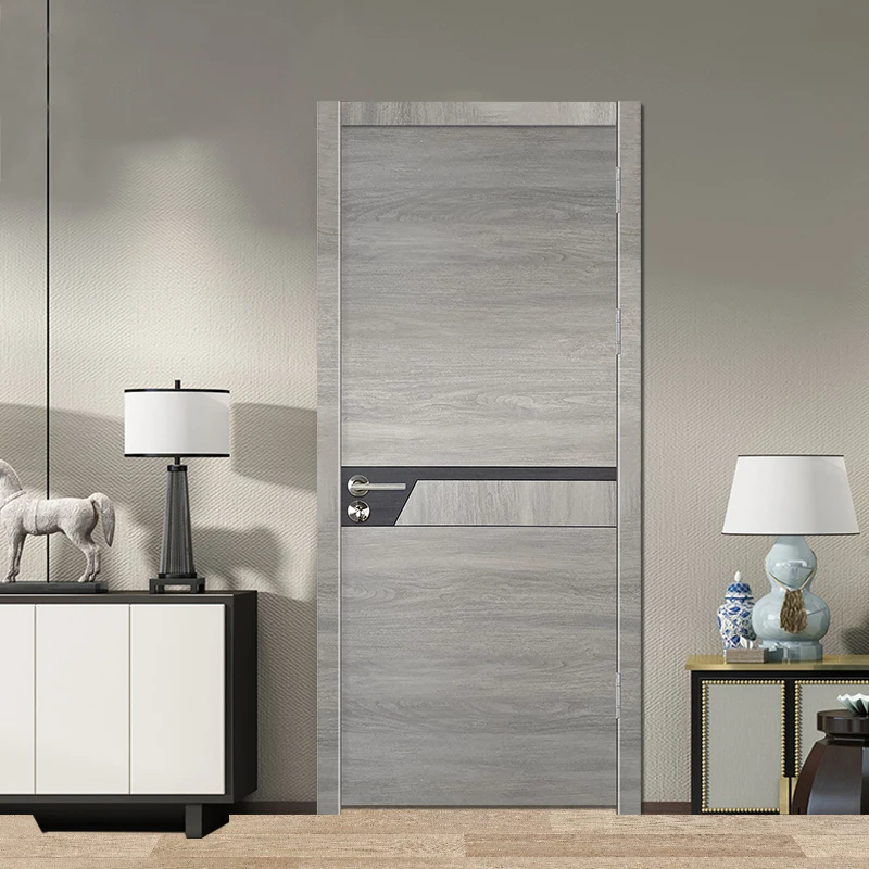 Melamine wood door for houses prehung MDF HDF wooden door panel for office for bedroom