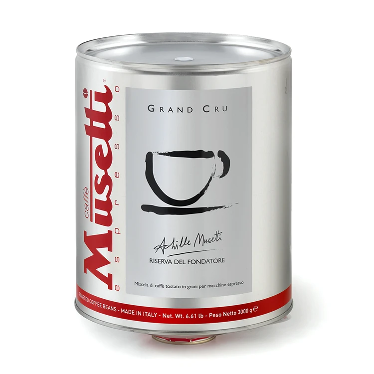 Grand Cru Achille Musetti Premium Blend 3Kg Tin - Coffee Beans 3Kg Private Label Whole Bean Coffee