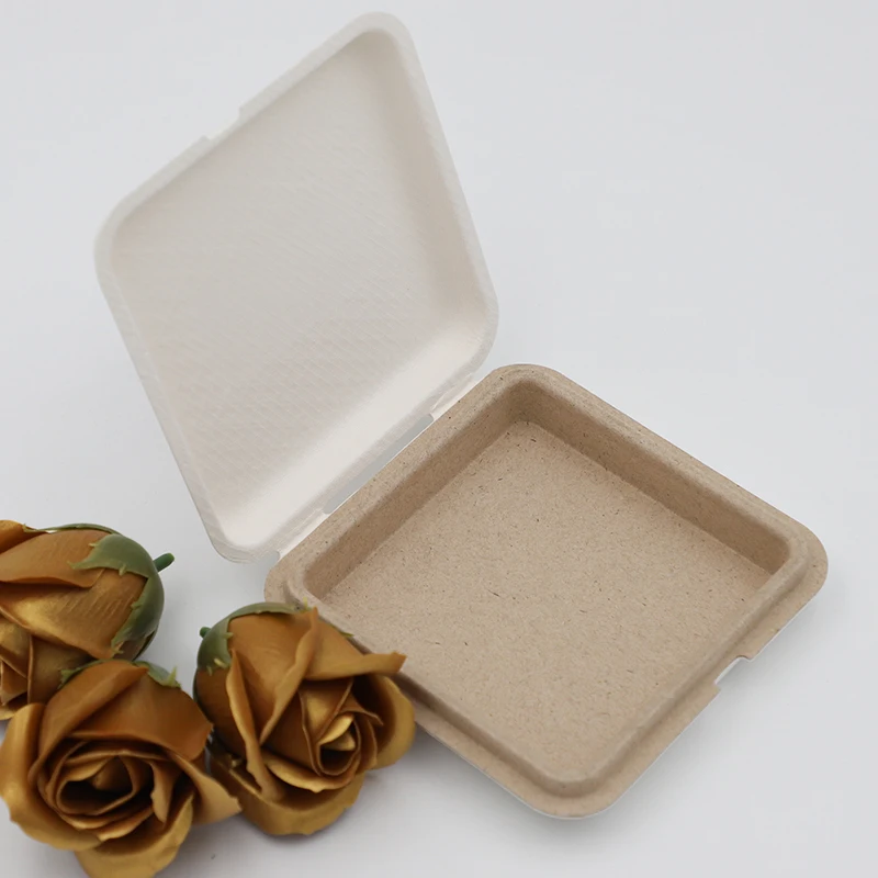 Manufacturing high-end eco friendly logo biodegradable recycled paper molded fiber pulp tray product packaging products box
