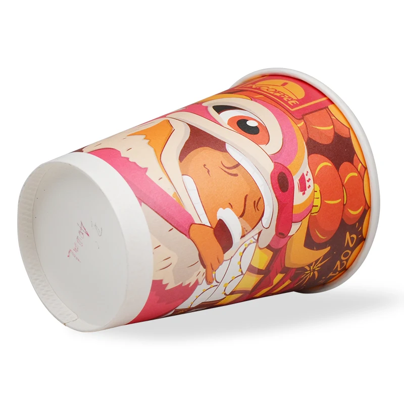 Wholesale Printing 8oz 12oz 16oz Single Wall Disposable Paper Cups customized hot coffee paper cup with sleeves and lid