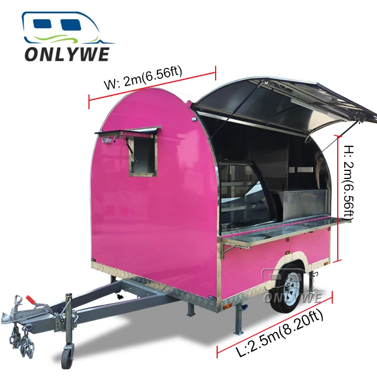 New mobile food truck catering with full kitchen round fast food warmer trailer modern portable mobile carts for fast food sale