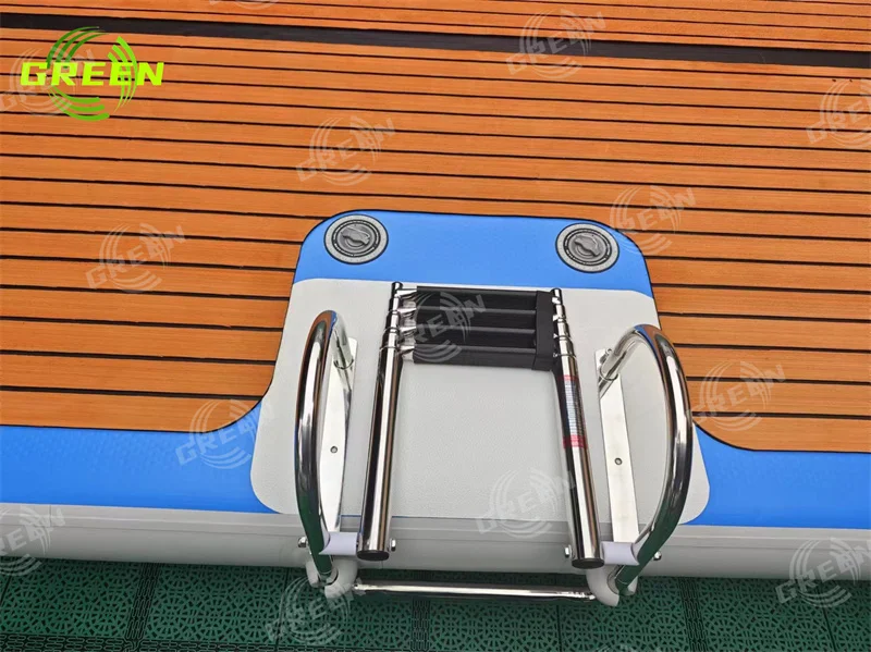 Green Sup Dock Yacht Dry Dock Jet Ski Floating Inflatable Pontoon Boat Dock with Accessories Water Play Equipment