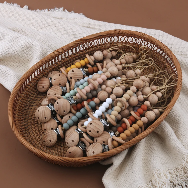 Baby Pacifier Chain Clips Dummy Holder Nipples Clips Silicone Teething Chain Teether Pacifier Chains Holder Newborn Toys