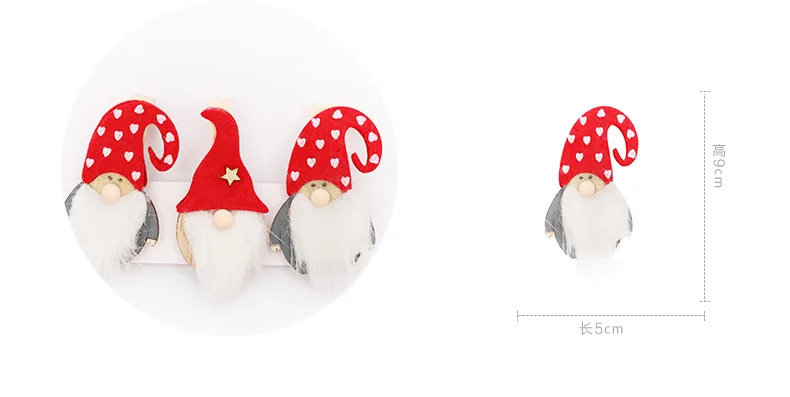 Christmas Festival Style Cartoon Christmas Santa Hat Clips Wood Forest Old Man Photo Clamp