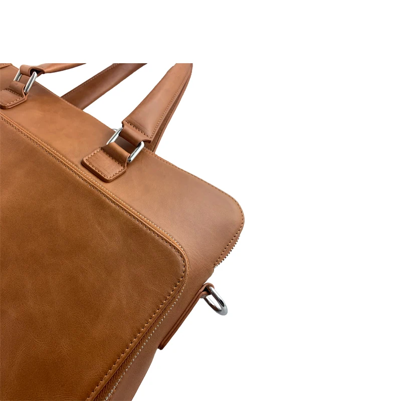 Vintage Business Computer Bag Laptops Genuine Leather Briefcase For Men