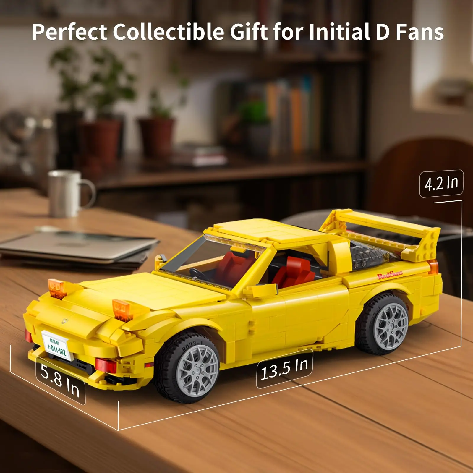 Model 1:24 Building Blocks Kit CADA Bricks Toy for Boys Hobbyist Japanese Anime Initial D AE86 Trueno//Fc35/FD35 RX-7 Racing Car