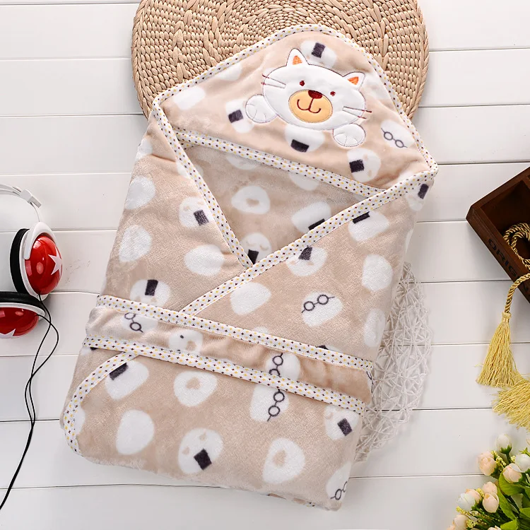 
winter Newborn Infant Baby Kids Soft Flannel animal baby bath hooded blanket 