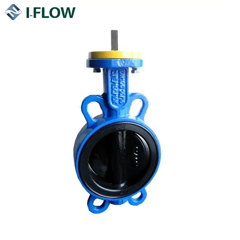 ISO Certificated 304s 304L Wafer Type Shaft Cast Iron Butterfly Valve PN16