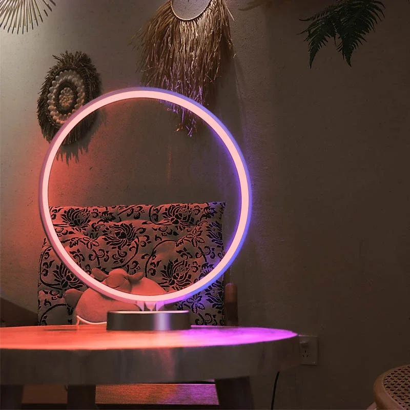 
Nordic 8Watt Circle Design Adjustable Colorful RGBW table lamp in stock 