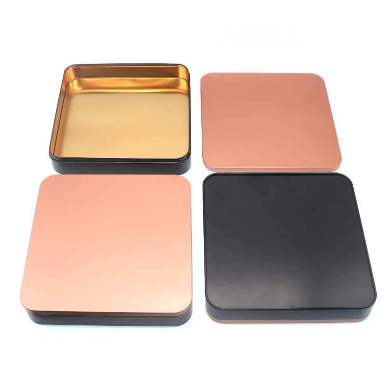 Factory Wholesale square Tin case Rectangular Large Tin Cookie Box Customized Tin Box for Biscuit