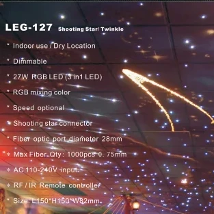 27 Вт RGB цветная светодиодная функция мерцания 20 мм волоконно-оптический порт диаметр RF пульт дистанционного управления осветитель
