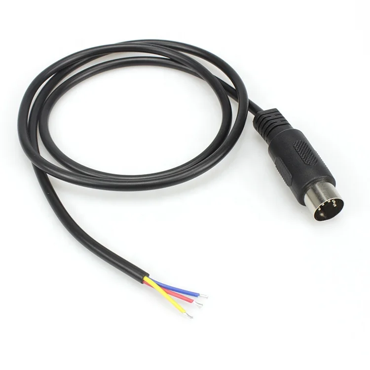 5 pin din cable Din connector power cord  with 3 cords  5pin male to wires