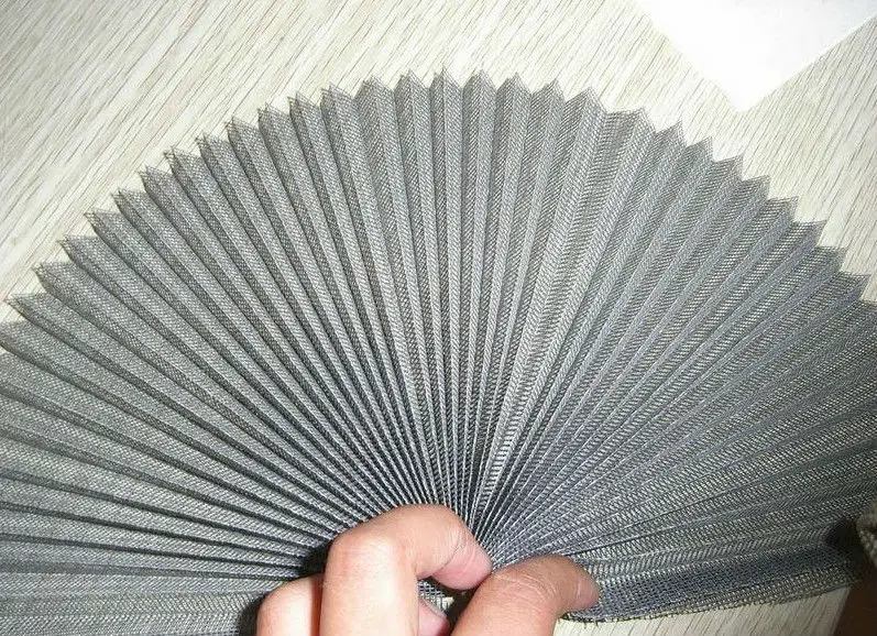 Wholesale Waterproof Fireproof Pleated Mesh Folding Net Polyester Retractable Plisse Insect Window Screen