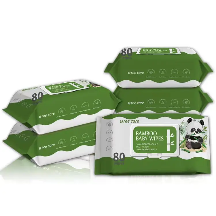 Made in China  organic biodegradable wet baby wipes pure natural baby wet wipes degradable compostable bamboo wet baby wipes